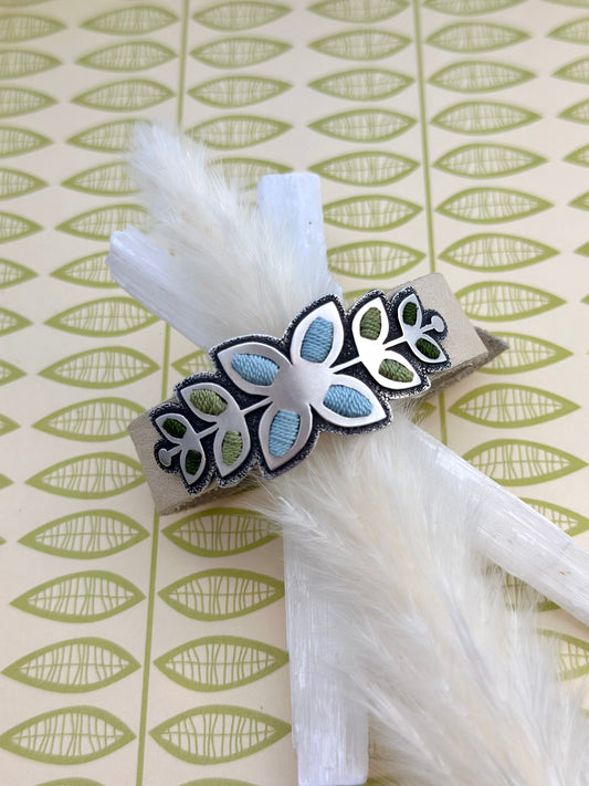 Nordic Garden Bracelet // Silver, Silk + Leather