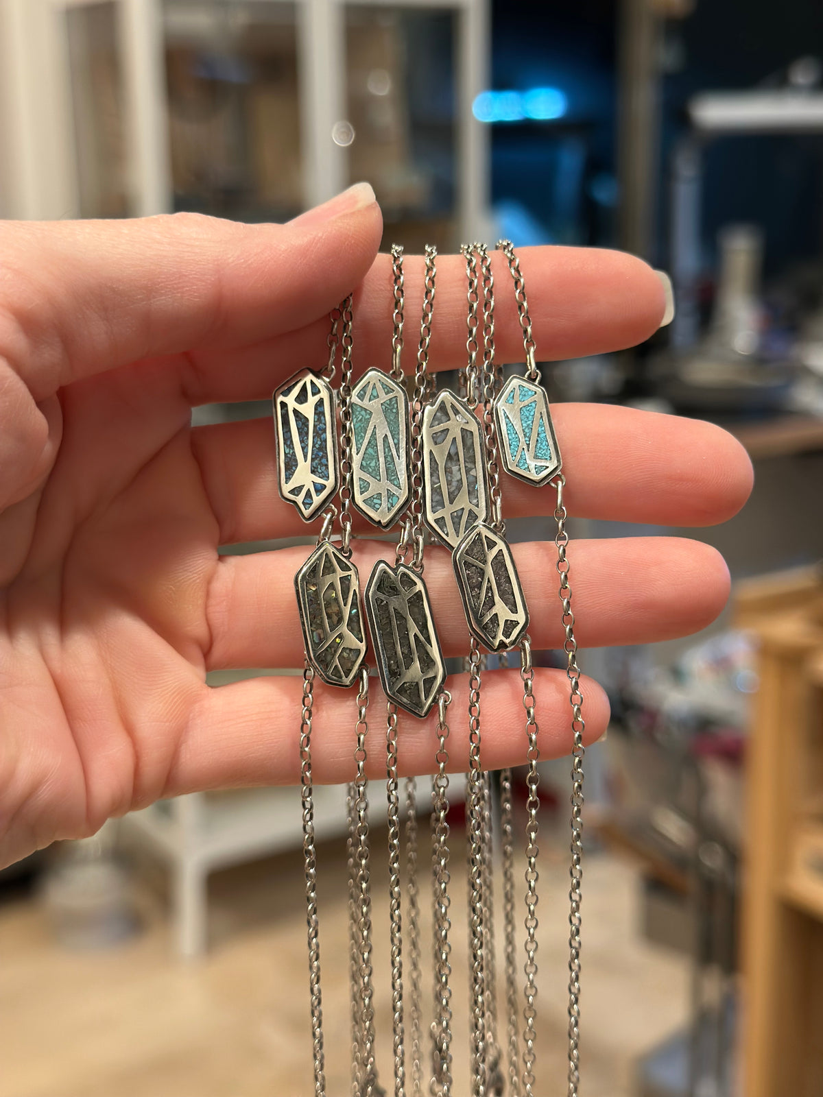 Petite Crystal Point Necklace // Ruby Inlay
