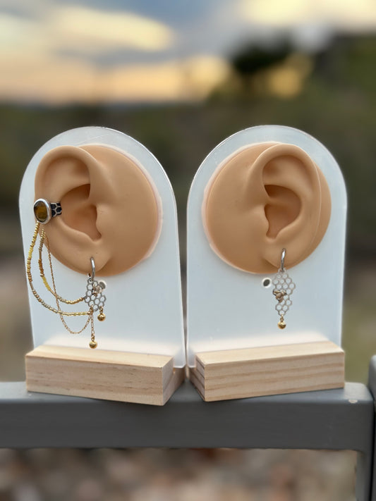 Dripping in Gold // Honeybee Earrings w/ Ear Cuff