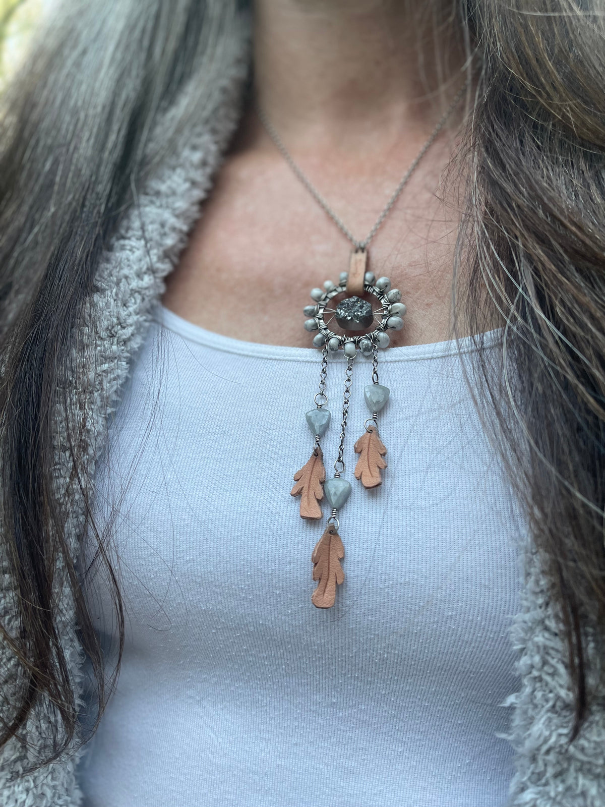 Dream Catcher Talisman Necklace // Grey