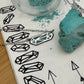 Petite Crystal Point Necklace // Royston Turquoise Inlay