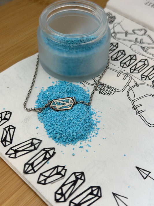 Petite Crystal Point Necklace // Sleeping Beauty Turquoise Inlay