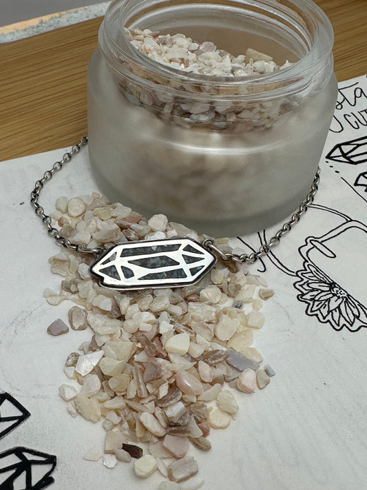 Petite Crystal Point Necklace // Mother of Pearl Inlay