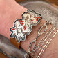 Fair Isle Bracelet // Silver, Silk + Leather