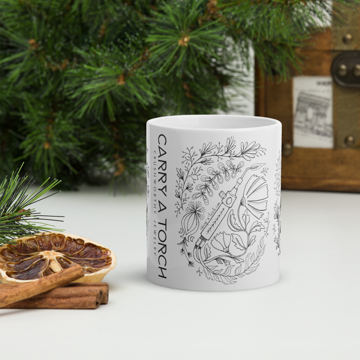 HAMMER + TORCH + SAW // White glossy mug