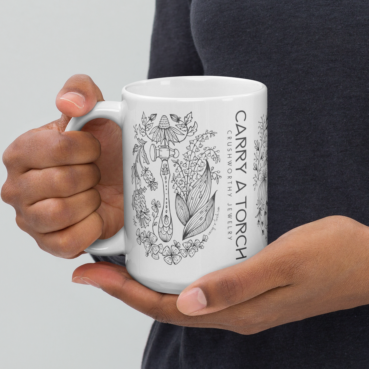 HAMMER + TORCH + SAW // White glossy mug