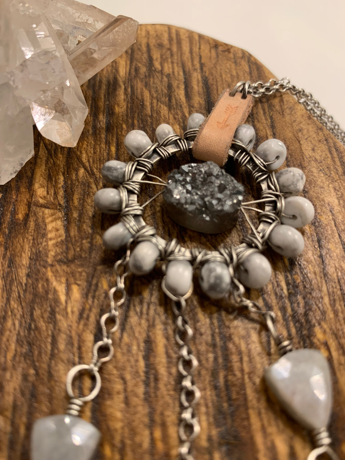Dream Catcher Talisman Necklace // Grey